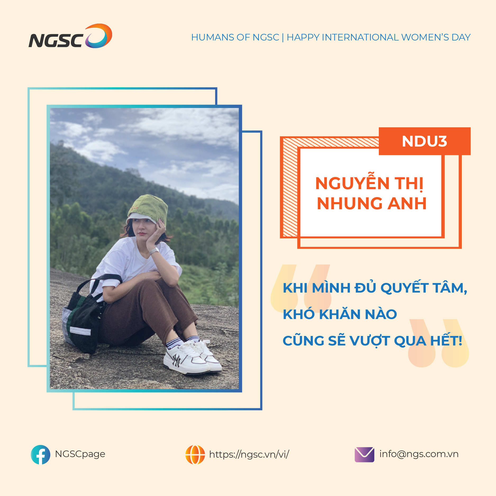 Nguyễn Thị Nhung Anh (NDU3) - Khi mình đủ quyết tâm, khó khăn nào cũng sẽ vượt qua hết